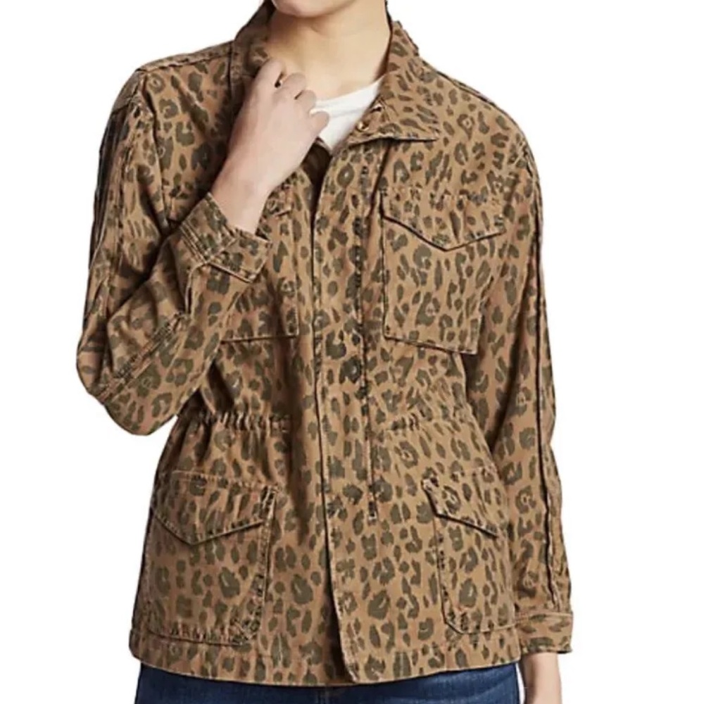 FRAME Spring Cheetah Service Cargo Jacket Animal Print Size XS NWT
